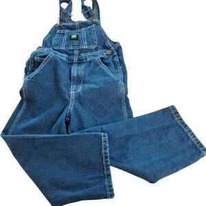 John Deere Denim Bib Overall Kids Size 5 Blue Adjustable Straps Straight Leg